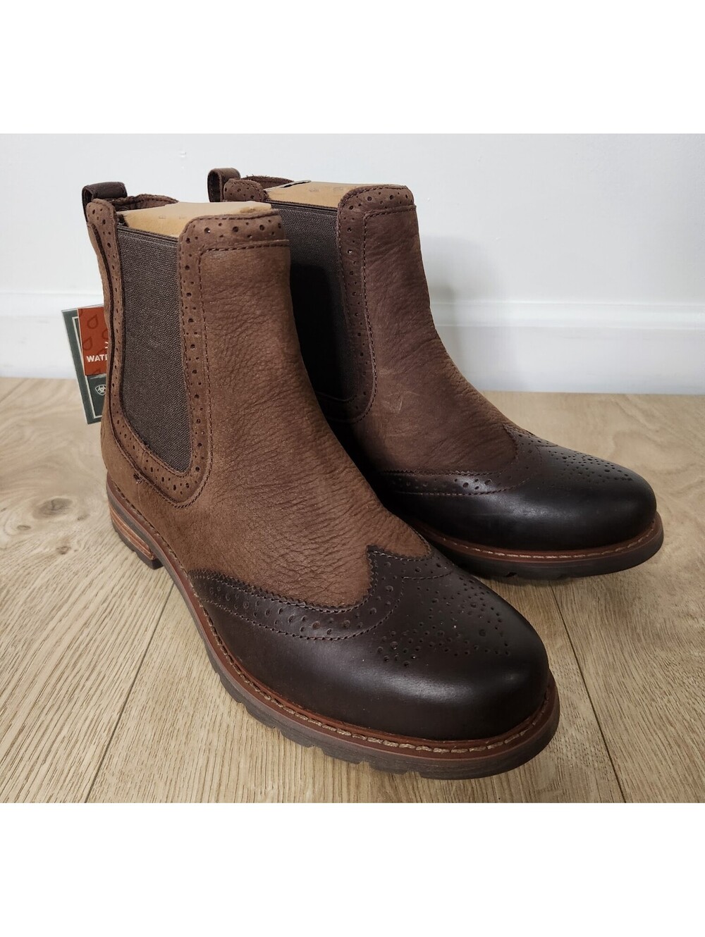 Ariat Wexford Brogue H2O Wingtip Equestrian Women Waterproof Brown Boot Sz 7.5